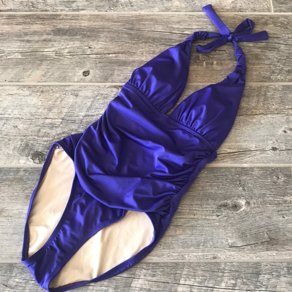 Beach Rays Purple Halter Bathing Suit